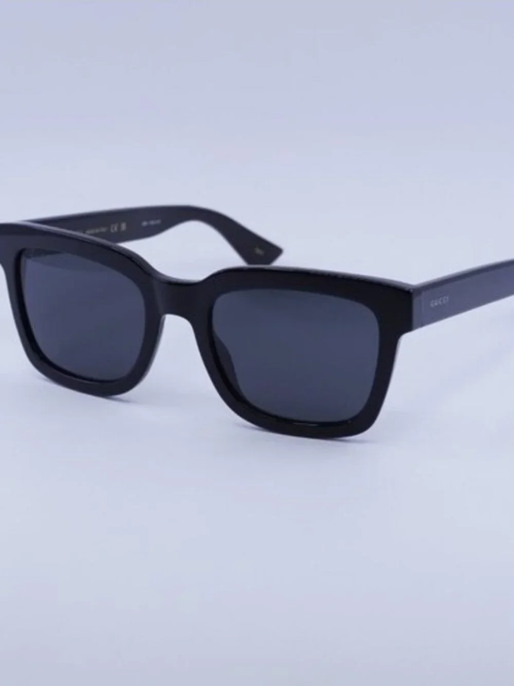 Gucci GG0001SN 001 Sunglasses Black Square Frame, Grey Lenses